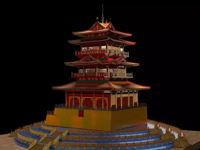 Chinese ancient  house  3D model