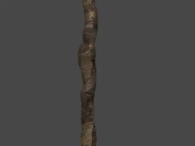 wand2 wooden stick Low-poly 3D model