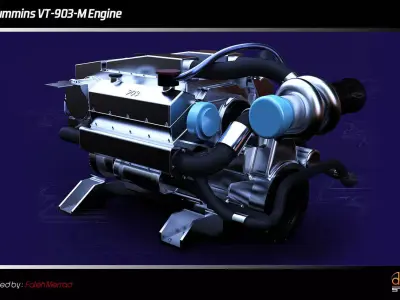 Cummins VT-903-M Engine Free 3D model