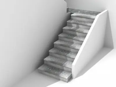 Stairs 2 set of concrete steps Free 3D model