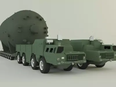 Soviet MAZ-7910 cargo 3D model