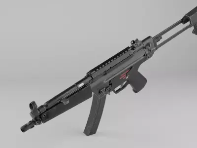 MP5A3 Low Poly Game Ready Rigged Low-poly 3D model