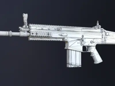 SCAR-H Assault Rifle 3D model