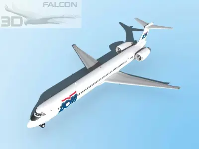 Falcon3D MD 80 AOM French Airlines 3D model