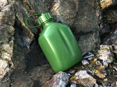 Military flask 3D model