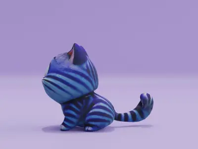 Cheshire Cat Toy Low High Poly Low-poly 3D model