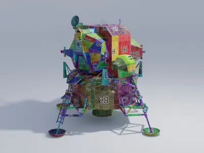 Lunar Lander 4K and 2K Textures 3D model