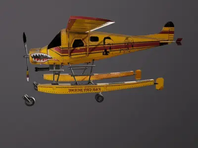 Seaplane Armed  Low-poly 3D model