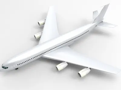Boeing 707 Low-poly 3D model