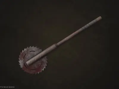 Post Apocalyptic melee weapon Low-poly 3D model get