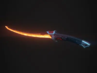 Thermal katana Low-poly 3D model