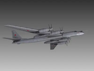 TU-95 Bear Low-poly 3D model