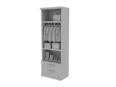 Closet  Wardrobe Low-poly 3D model