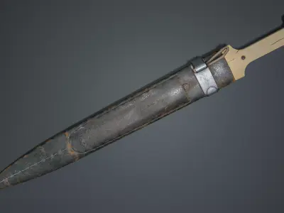 Qama - Caucasian Dagger Low-poly 3D model