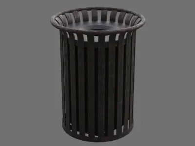 Dustbin 4C Low-poly 3D model