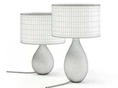 Two Glass Table Lamps 3D model