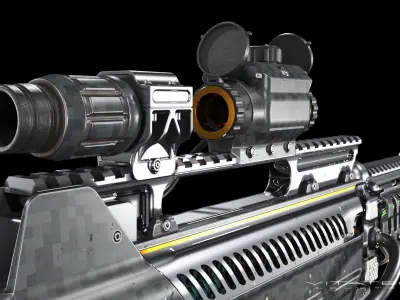 Sci-fi concept Laser Rifle Free 3D model