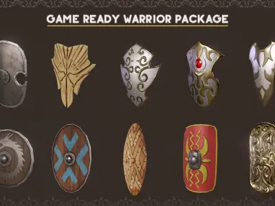 60 Warrior Shield Low poly 3d model Low-poly 3D model