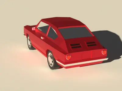 seat 850 cuope low poly car Free low-poly 3D model
