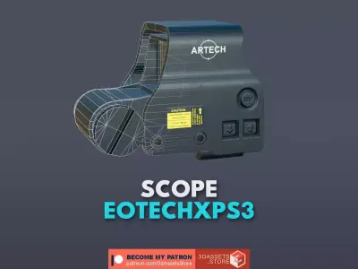 Weapon - Scope - 01 - EoTechXPS3 Low-poly 3D model