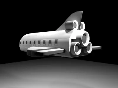 Low poly Space rocket Low-poly 3D model