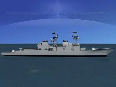 Kidd Class Destoyer DDG 996 USS Chandler 3D model
