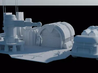 Red Alert 2 Allied MCV and Construction Yard 3D model