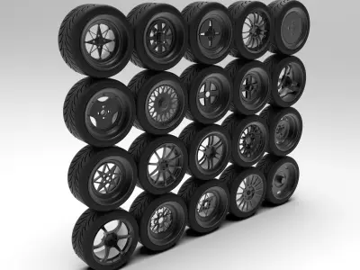 Contemporary Wheels Pack 3D model
