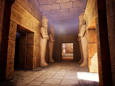 Modular Egyptian Temple Low-poly 3D model