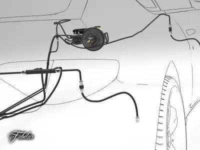 Car brake system 3D model