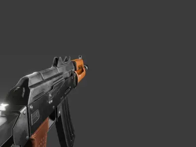 AK74U Game asset low polygon Low-poly 3D model