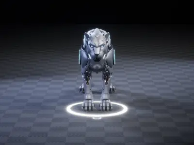 CYBORG TIGER 3D MODEL Low-poly 3D model