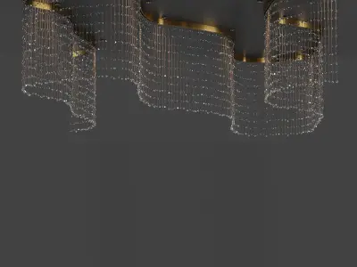 Adjustable Crystal String Chandelier Low-poly 3D model