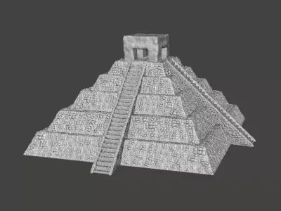 6MM SCALE AZTEC PYRAMID MINIATURE MODEL FOR FANTASY SCIFI GAMES 3D print model