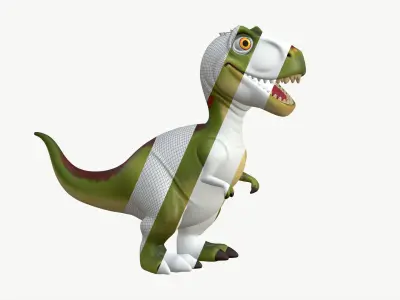 High-Quality Realistic Cute Cartoon Dinosaur 3D model