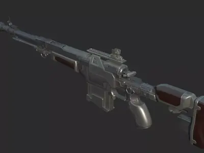 Future sci-fi weapon rifle 3D model