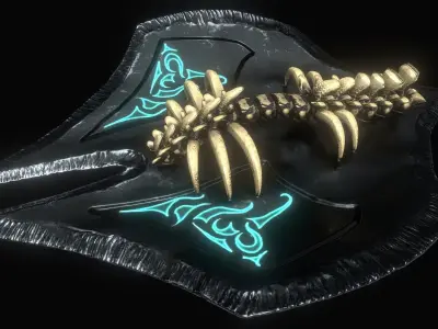 Skeleton Shield Low-poly 3D model