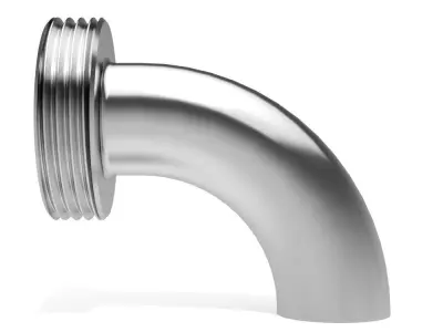 Hygienic Bends 90 degrees - DIN11851 Female x Welding end Free 3D model