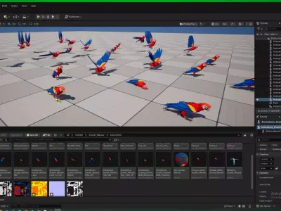 Scarlet Macaw Parrot  Low-poly 3D model