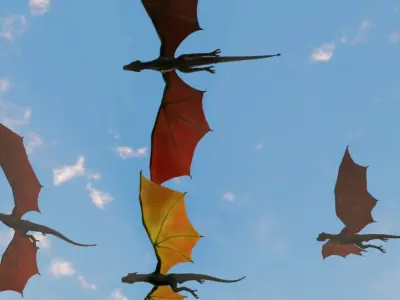 Wyvern esc Dragon Low-poly 3D model