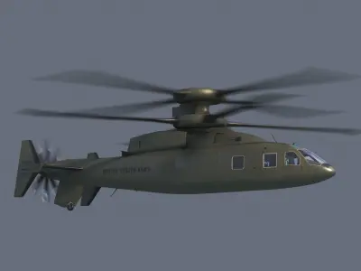 Sikorsky Boeing SB 1 Defiant helicopter Low-poly 3D model
