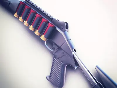 Benelli M4 Shotgun Hi-Res 3D model