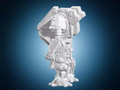 Sci-Fi Combat Mech Robot Miniature 3D print model