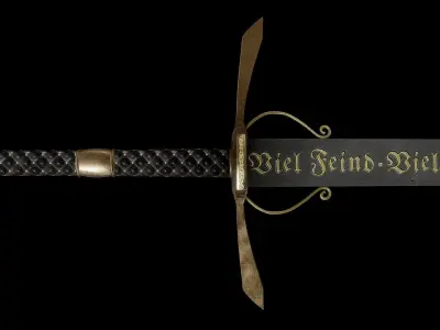 Zweihander Sword Low-poly 3D model