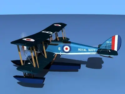 Airco DH-4 Royal Navy Seaplane 3D model