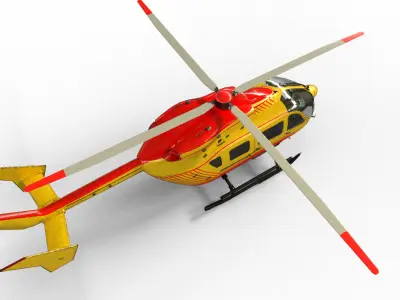 EC145 Helicopter Low-poly 3D model