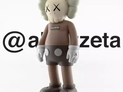 Kaws x Supreme 2 Textured 3D model