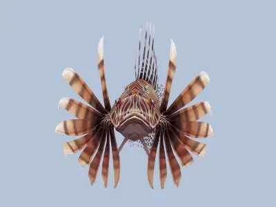 animated lionfish Low-poly 3D model