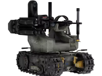 Military robot tank Low-poly 3D model