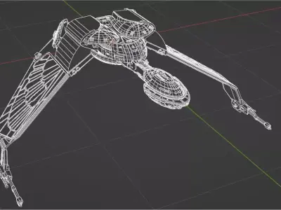 Klingon Bird of Prey - Brel Class Low-poly 3D model